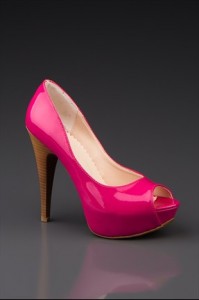 Fuşya Rugan gizli platformlu Ayakkabı