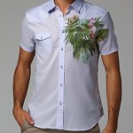 roberto cavalli lila çiçekli erkek gömleği