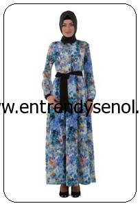 2014 armine giyim tesettür kıyafetleri 4Y9506 MAVİ 1