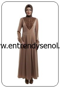 2014 armine giyim tesettür kıyafetleri 4Y9508 VİZON 1