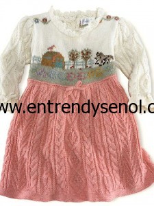 kız çocuk için yeni triko elbiseler